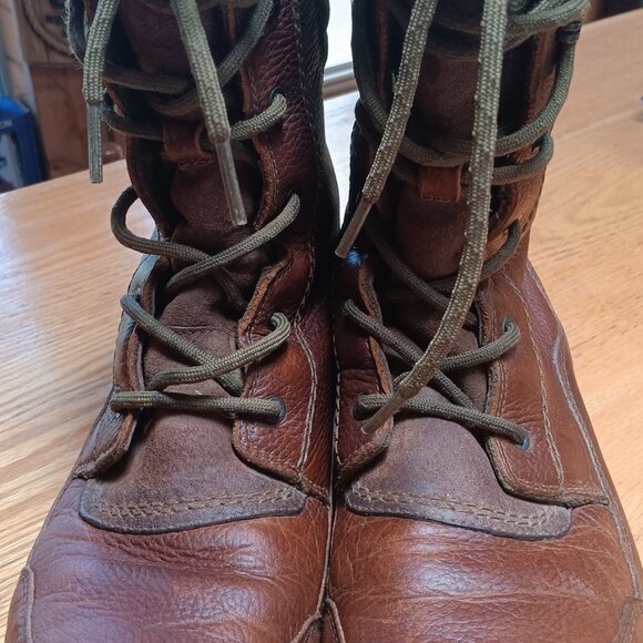 The North Face Purna Luxe Winter Boots Pebbled Leather Mid Calf Lace Up Brown Wo - Picture 10 of 12